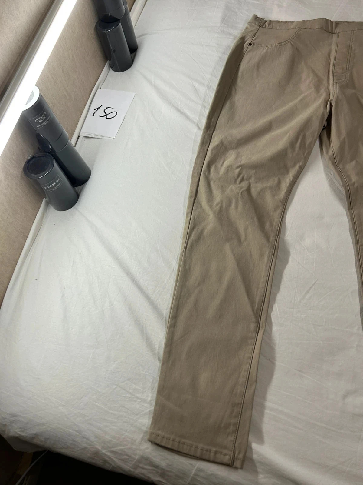 Vintage brown beige straight-leg pants – photo 3